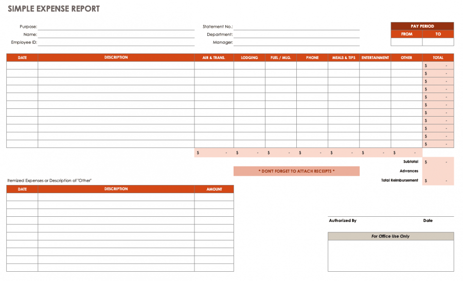 free business expneses spreadsheet with categories for mac